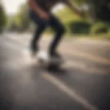 Longboarder executing a flawless slide on a smooth pavement