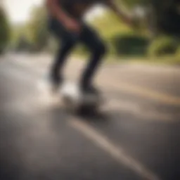 Longboarder executing a flawless slide on a smooth pavement