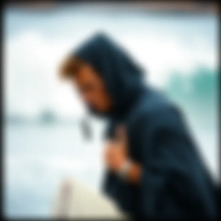 Practical Use of the Surf Poncho After Surfing Surfer adjusting the surf poncho after a session