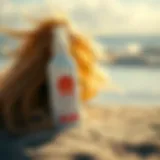 Illustration of Sun Bum Anti Frizz Spray in a beach setting