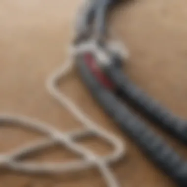 Close-up of surf leash quality materials