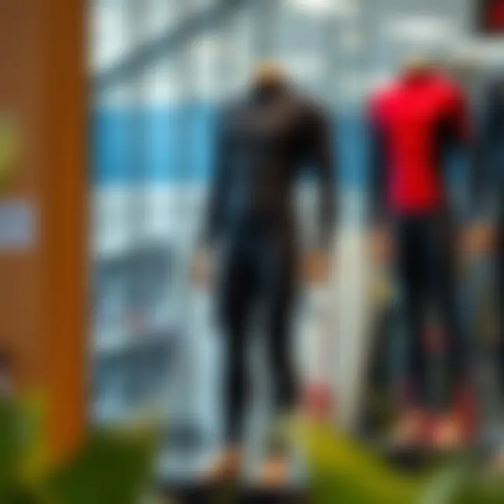 A sleek XL tall wetsuit displayed on a mannequin, showcasing its design and fit.
