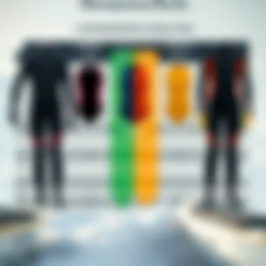 Comparative Analysis of Neoprene Suits A comparison chart highlighting different types of neoprene suits for various watersports