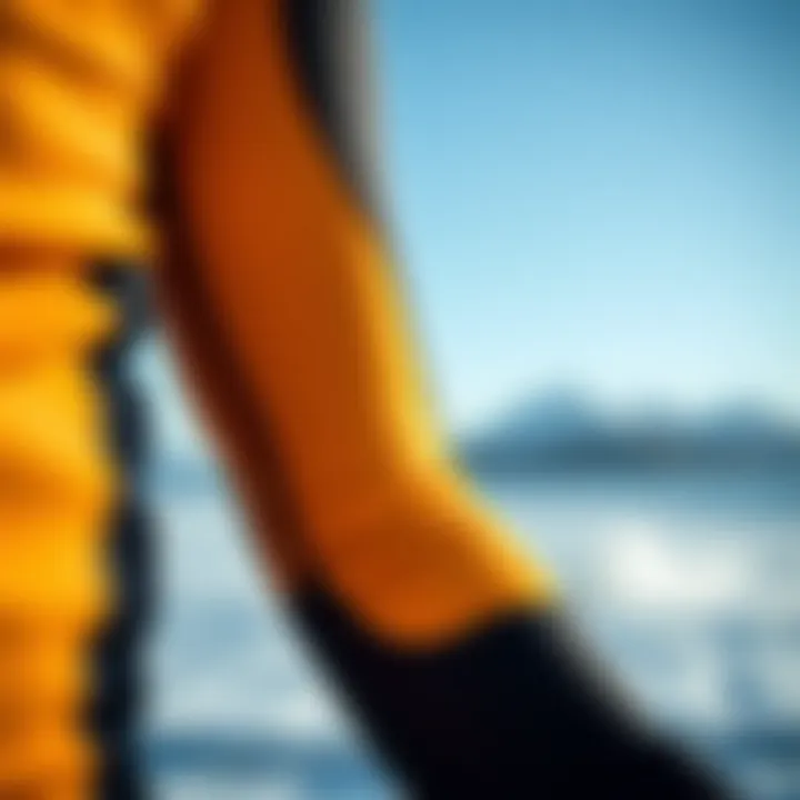 The Unique Texture and Flexibility of Neoprene A close-up view of a neoprene suit showcasing its texture and flexibility