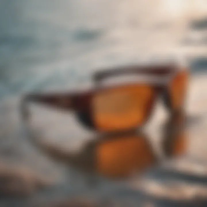 Stylish presentation of Oakley Prizm Fuel Cell sunglasses against a watersport backdrop