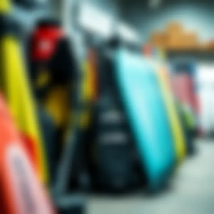 Variety of O'Neill Watersports Gear Diverse range of watersports equipment on display