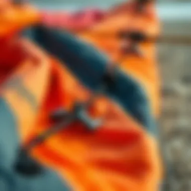 Close-up view of high-quality kite materials and construction details