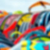 A vibrant selection of kites in various shapes and sizes displayed for online shopping