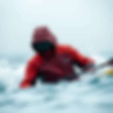 R3 Hooded in Action at Water Sport The Patagonia R3 Hooded in action during a water sport activity