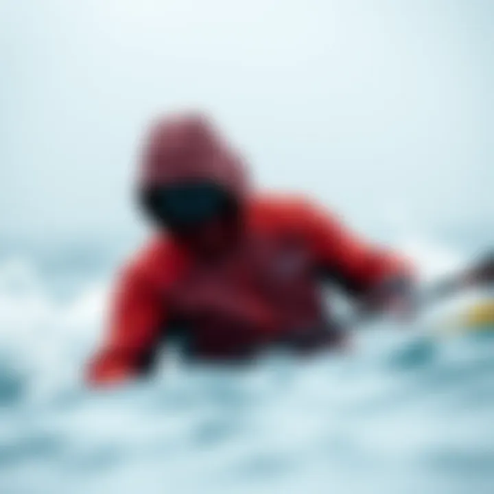 R3 Hooded in Action at Water Sport The Patagonia R3 Hooded in action during a water sport activity