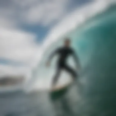 Water sports enthusiast wearing a Patagonia wetsuit in action on the waves