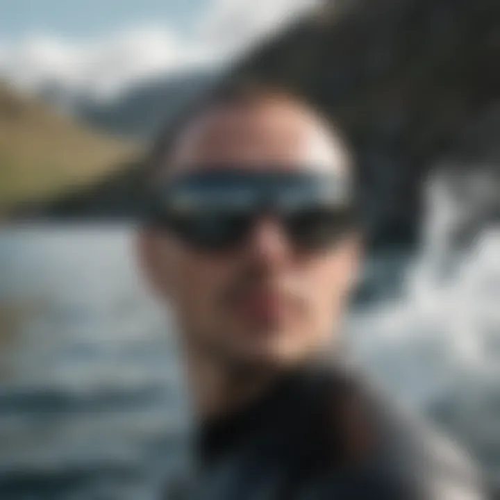 Polar One sunglasses being worn during a watersport activity