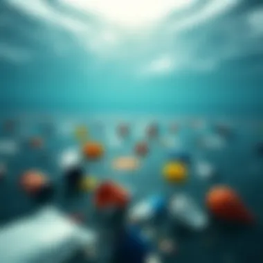 Plastic Pollution in Our Oceans Vast ocean with floating plastic debris