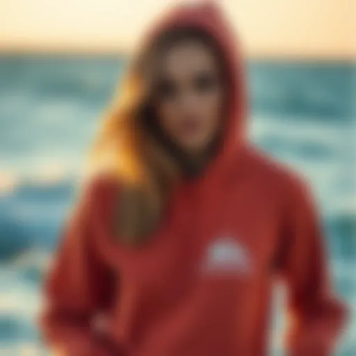 Stylish Quiksilver Hoodie in Ocean Hues Elegant Quiksilver hoodie showcasing vibrant ocean colors