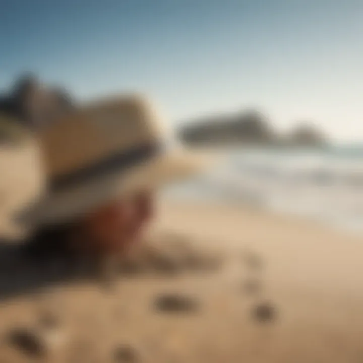 A stylish Quiksilver Sun Hat on a beach