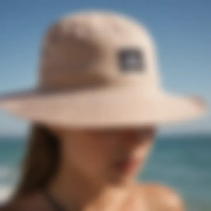 Close-up of the Quiksilver Sun Hat showcasing UV protection features