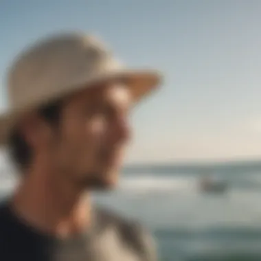 Athlete wearing the Quiksilver Sun Hat during a watersport activity