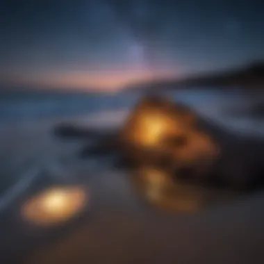 The Enchantment of Bioluminescence Mesmerizing bioluminescent waves illuminating the shore