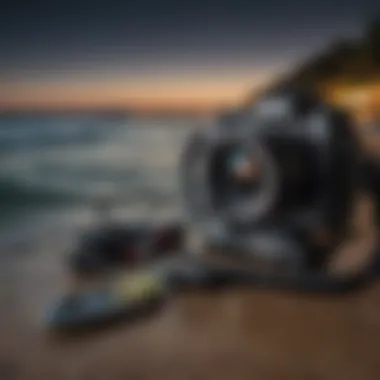 Essential Gear for Nighttime Watersports Coastal watersport equipment ready for an evening adventure