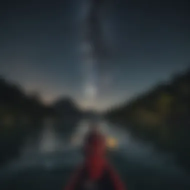 Serene night kayaking experience under a starry sky