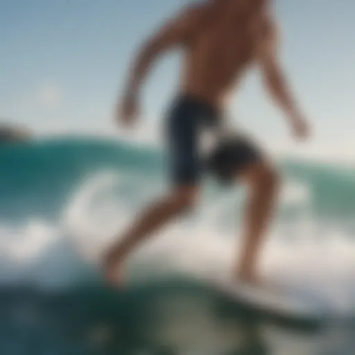 Dynamic ocean scene showcasing Rip Curl surf shorts in action