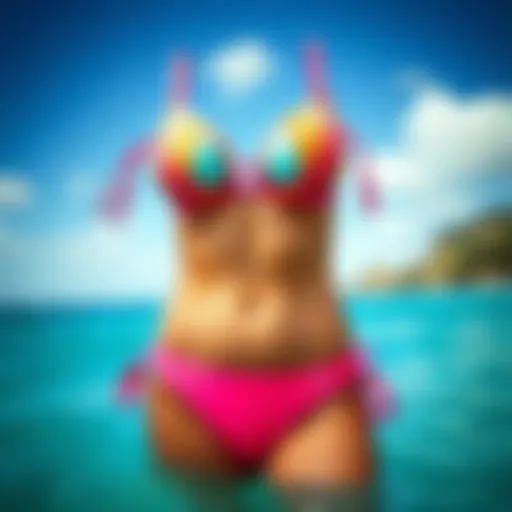 Vibrant Roxy thong swimsuit showcasing unique design