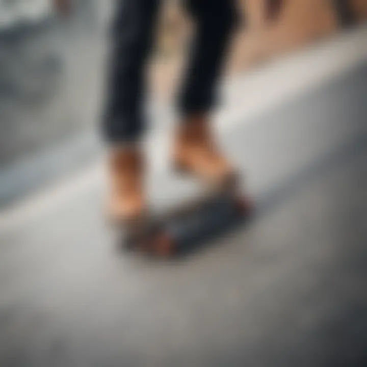 Skateboarder performing tricks on a ramp wearing slip resistant shoes