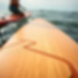 A close-up view showcasing the unique texture of slapfish skim boards