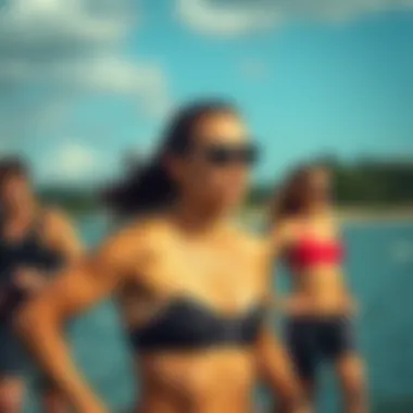 An outdoor fitness session featuring individuals engaged in cardiovascular activities, highlighting the role of fitness in lung health.