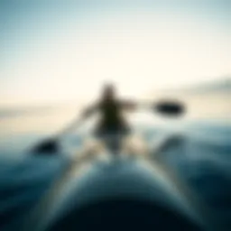 A serene watersport scene showcasing a paddler gliding through calm waters, emphasizing the connection between breath and performance.
