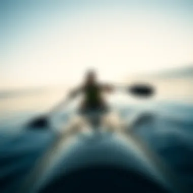 A serene watersport scene showcasing a paddler gliding through calm waters, emphasizing the connection between breath and performance.