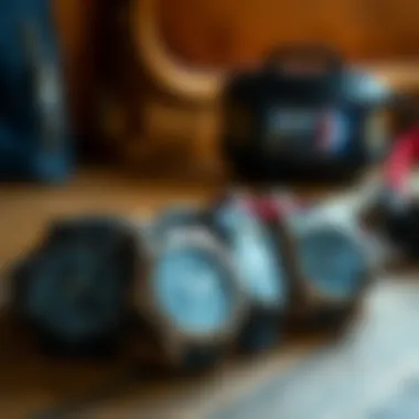 Stylish shark leash watches displayed on a wooden surface.