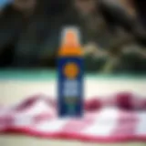 Sun Bum antibacterial spray on a beach towel