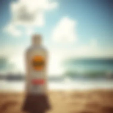 Sun Bum Lotion by the Beach Sun Bum lotion bottle against beach background