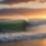 A stunning sunrise over the waves at a New York beach