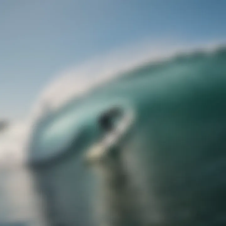 A surfer skillfully riding a wave in the Atlantic Ocean