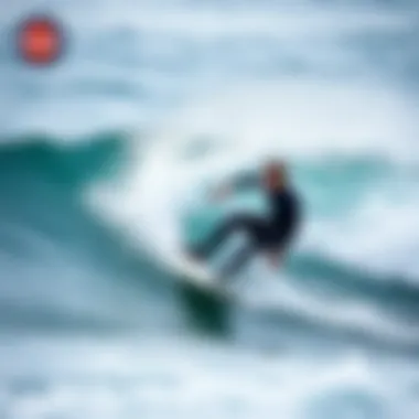 Wetsuit in Action A surfer wearing a wetsuit while riding a wave