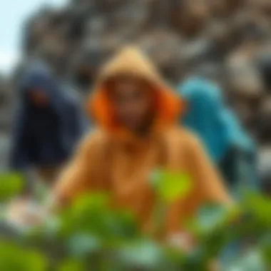 Sustainable Practices in Towelling Poncho Production Various sustainable materials used in the production of surfer towelling ponchos, promoting eco-friendliness.