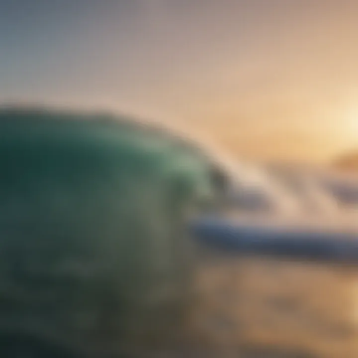 Local surfers riding the waves at dawn, highlighting the vibrant surf culture.