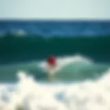 Surfer catching a wave in Sydney