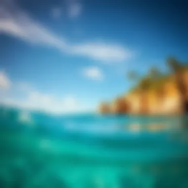 Pristine Surfing Destination in Mexico A panoramic view of a pristine surfing destination with clear waters