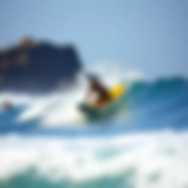 Surfers in Action in Mexico Surfers riding the waves at a popular Mexican coastal spot