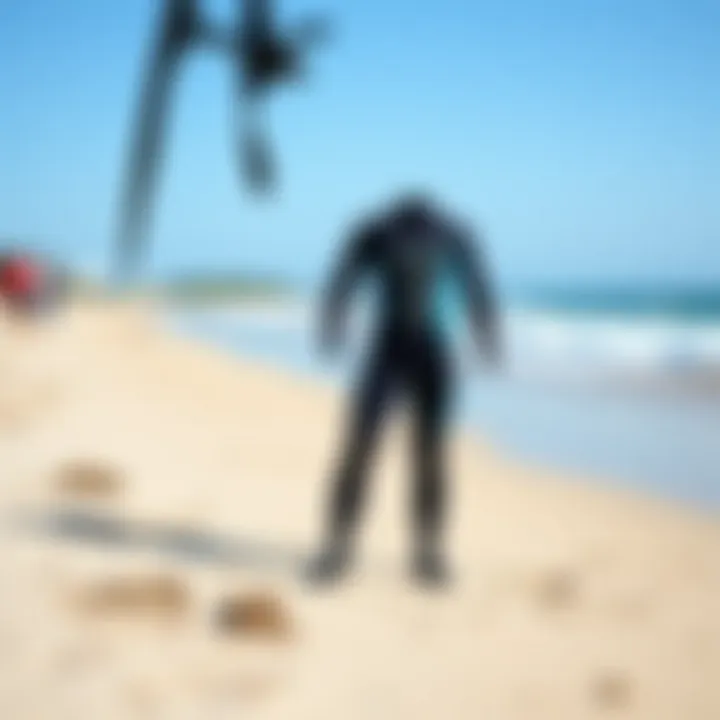 Maintenance tips for sleeveless spring wetsuits displayed on a picturesque beach setting