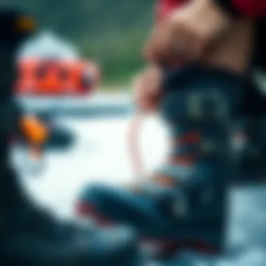 An individual performing maintenance on watersport boots to ensure longevity