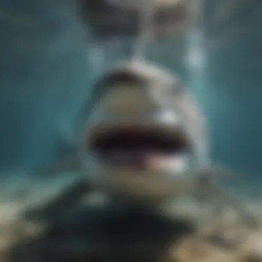 Underwater view of a great white shark in its natural habitat