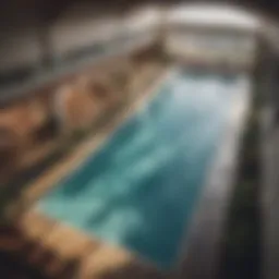 Aerial view of an indoor wavepool showcasing its unique design and layout