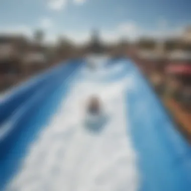 A vibrant flowrider waterpark environment