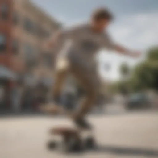 Mark Gonzales performing an innovative trick on a skateboard