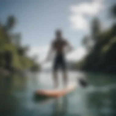 Paddleboarding Excellence: Kai Lenny in Action Kai Lenny participating in a paddleboarding competition