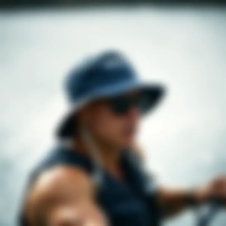 Boonie hat being worn during a watersport activity